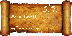 Sturm Teofil névjegykártya
